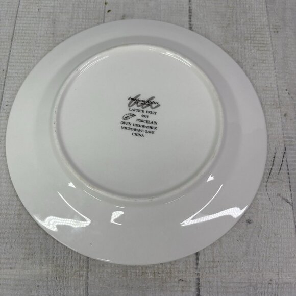 American Atelier LATTICE FRUIT 5031 Porcelain Round Salad Lunch Plates Set of 4 - Picture 9 of 16